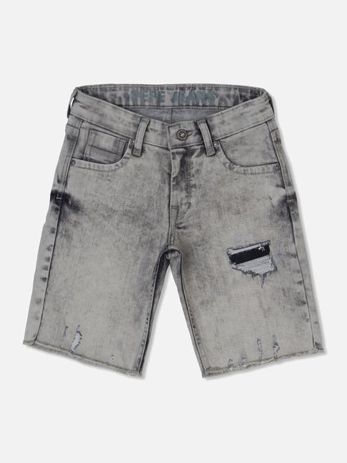 Pepe Jeans Kids Grey Textured Shorts