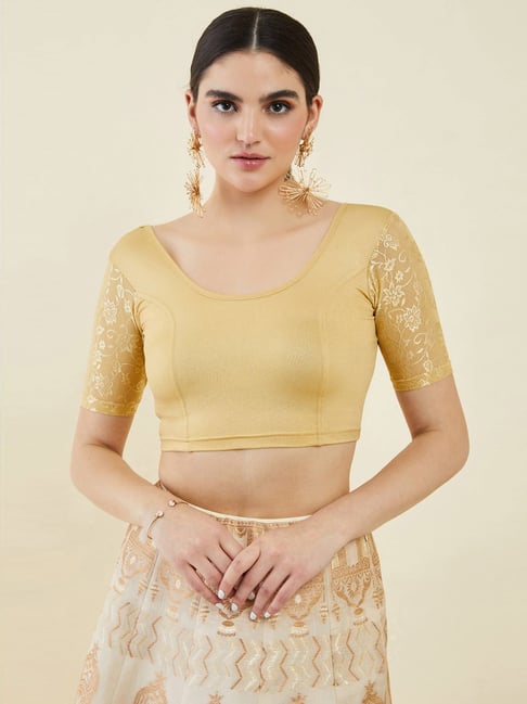 Soch Golden Plain Readymade Blouse