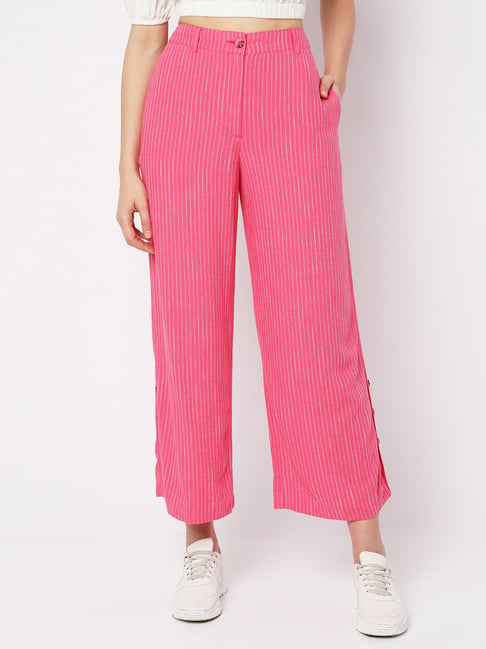 Buy Pink  White Trousers  Pants for Women by Vero Moda Online  Ajiocom