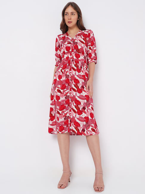 Buy Vero Moda Multicolor Floral Print Fit & Flare Dress for Women Online @  Tata CLiQ