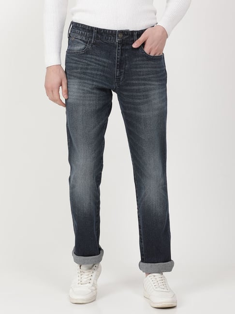 Wrangler Mid Indigo Cotton Regular Fit Jeans