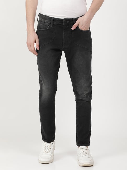 Wrangler Black Cotton Slim Fit Jeans