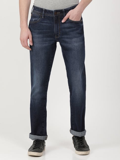 Wrangler Mid Indigo Cotton Regular Fit Jeans