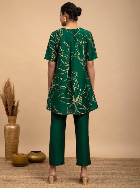 pink and green tunic