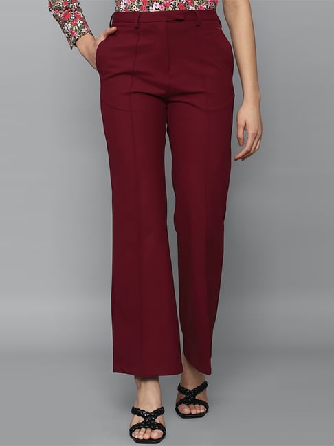 Allen Solly Maroon Mid Rise Trousers-picture-35