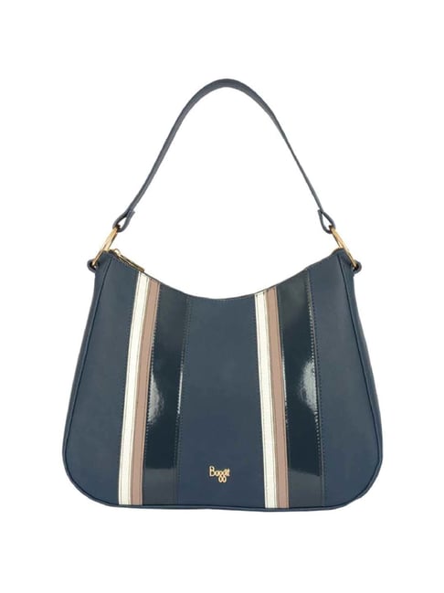 Buy Baggit Blue Striped Medium Hobo Handbag Online At Best Price