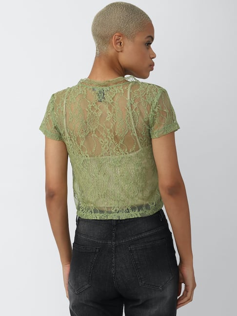 forever 21 lace crop top