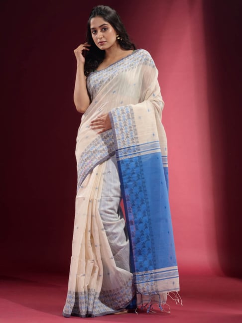 Light weight silk saree in a beautiful combination of deep sea blue and  purple. – Meshira