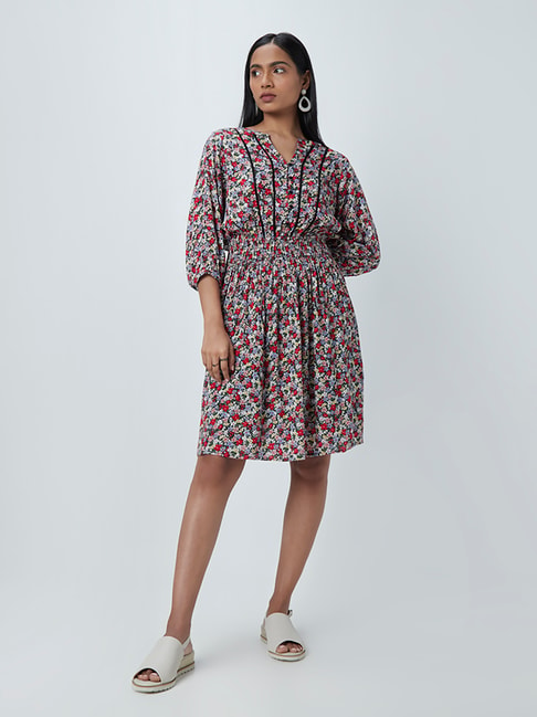 LOV by Westside Multicolour Ditsy Patterned Dress Price in India
