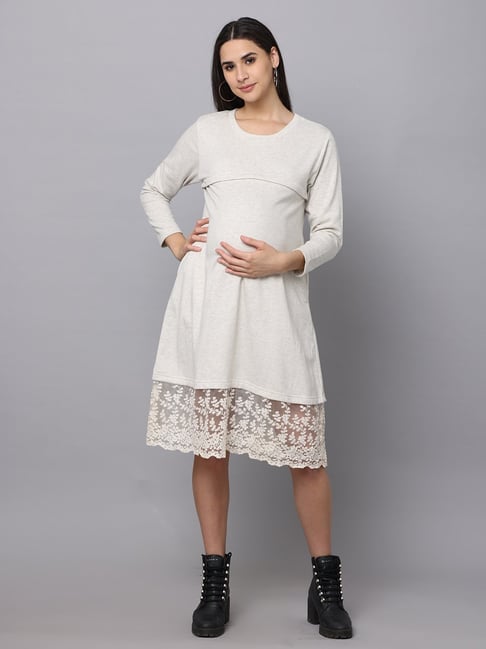 Off the shoulder maternity cheap sweater dress