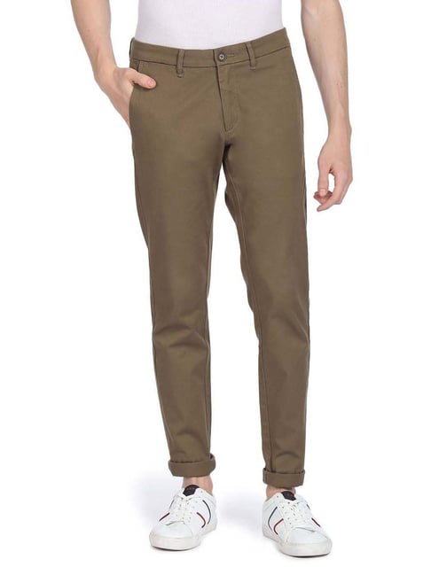 U S Polo Assn U.S. Polo Assn. Brown Cotton Slim Fit Chinos