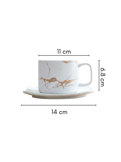 Buy Nestasia premium quality white ceramic cup & saucer set at Best