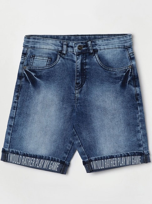 Fame Forever by Lifestyle Kids Blue Cotton Regular Fit Shorts