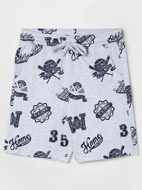 Fame Forever by Lifestyle Kids Grey Cotton Printed Shorts