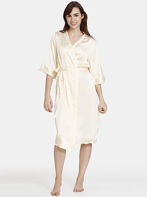 Silk Charmeuse Long Robe: Ivory – Helena Quinn
