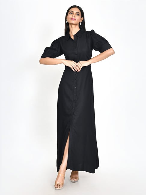 Zink London Black Maxi Dress