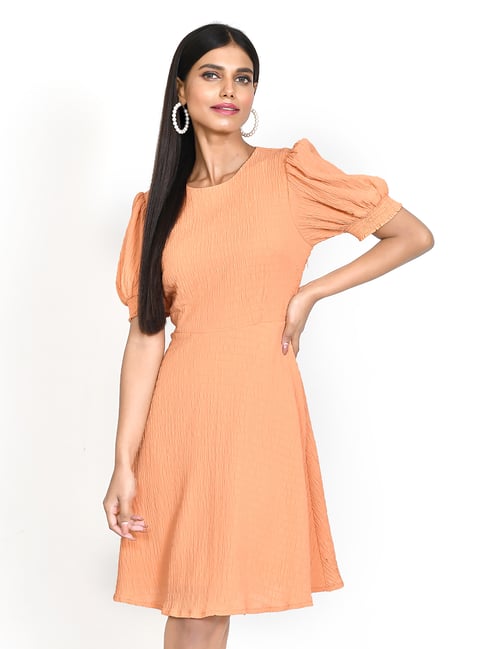 Orange Plain Designer Dresses, Gown at best price in Navi Mumbai | ID:  18901608233