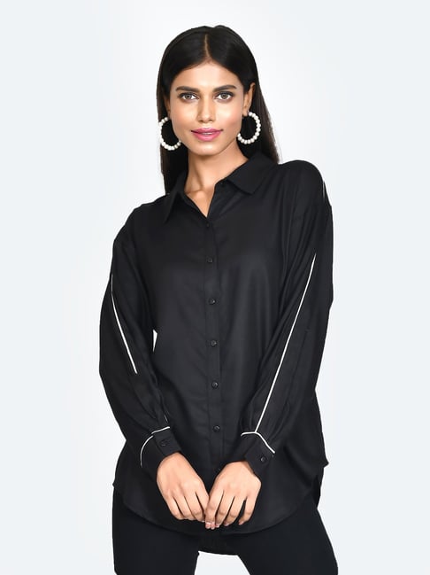 Zink London Black Shirt Price in India