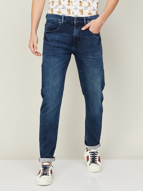 Fame Forever by Lifestyle Blue Regular Fit Lightly Washed Jeans