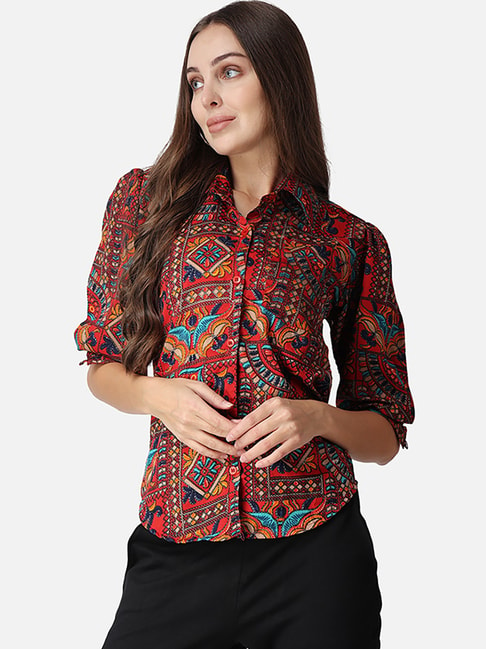 Cation Maroon Printed Shirt Price in India