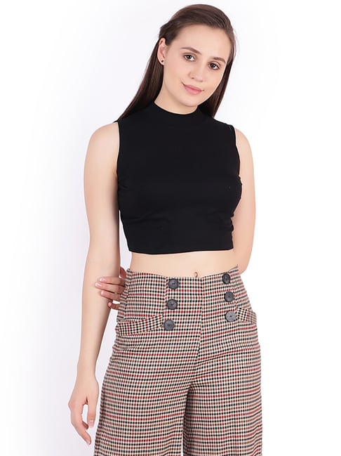 Cation Black Fitted Crop Top-picture-21