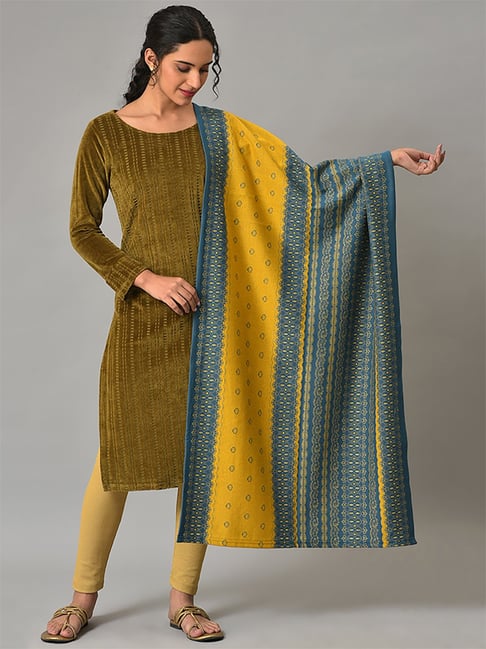 Aurelia Blue Woven Pattern Shawl-picture-22