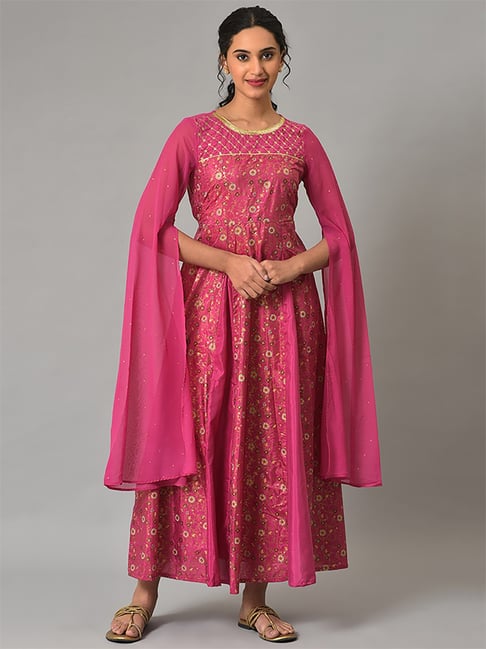 Aurelia Pink Printed Maxi Dress Price in India