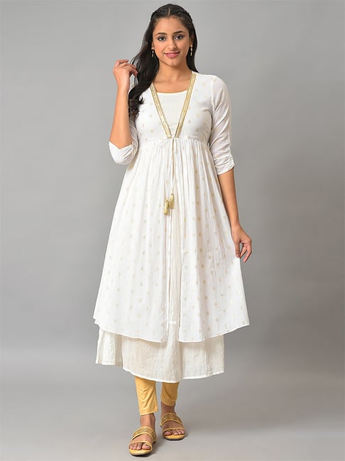 Buy Off White 100% Cotton V Neck Ruffle Sleeve Dress For Women by Mati  Online at Aza Fashions.