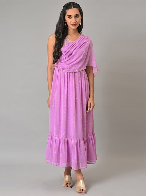 Aurelia Purple Printed Maxi Dress Price in India