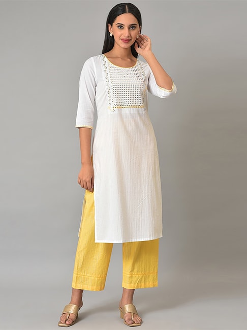 Grey Off White Kurtis Online Shopping for Women at Low Prices