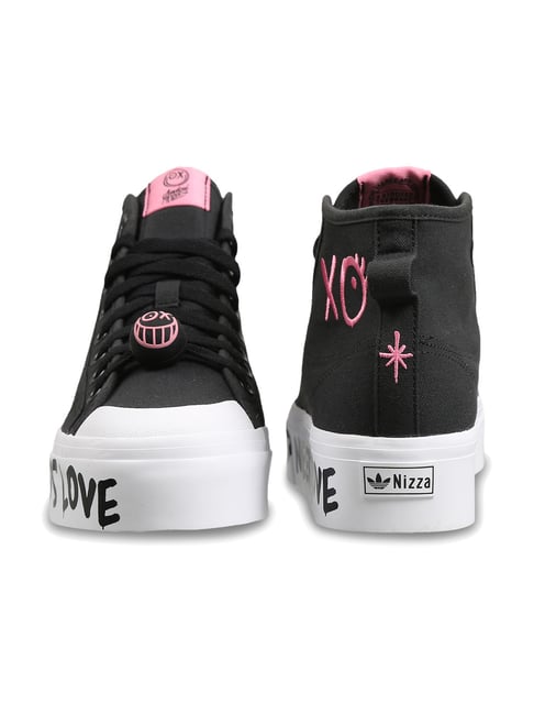 Adidas Originals Women's NIZZA PLATFORM MID W Black Ankle High Sneakers