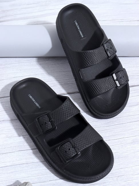 Carlton London Men Black Comfort Sandals - Price History