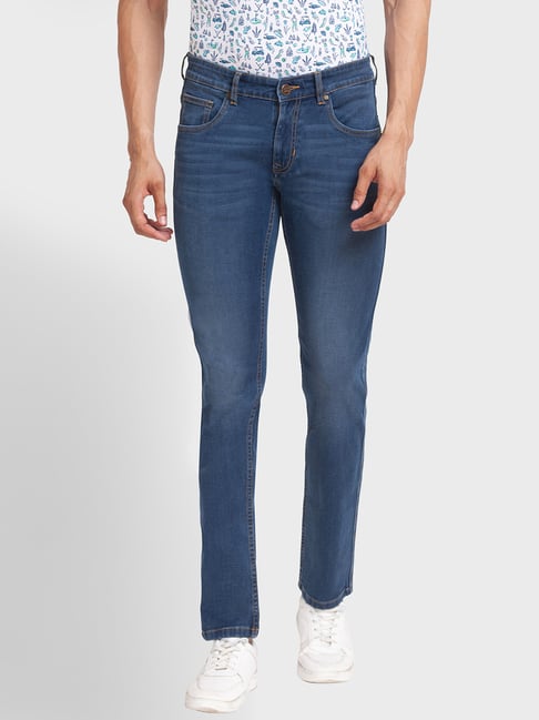 ColorPlus Blue Tapered Fit Jeans