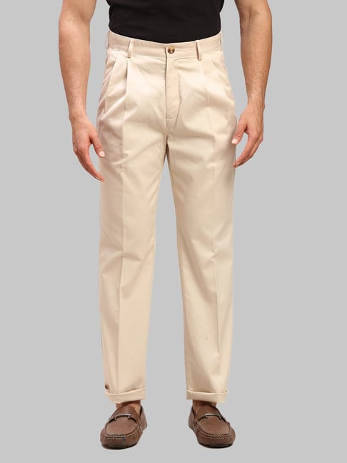 George Mens Premium Pleated Regular Fit Khaki Pants  Walmartcom