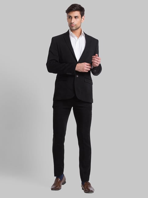 Park Avenue Black Super Slim Fit Two Piece Suit