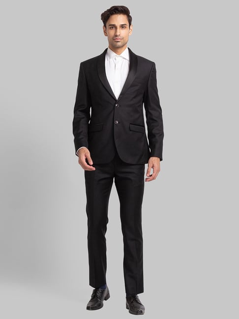 Park Avenue Black Super Slim Fit Two Piece Suit