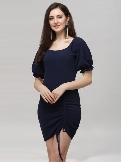 Buy PURPLE FRILL-HEM BODYCON DRESS for Women Online in India