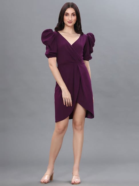 SELVIA Purple Shift Dress Price in India