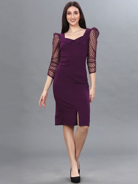 SELVIA Purple Bodycon Dress Price in India