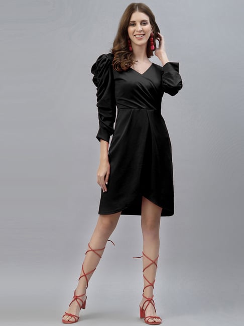SELVIA Black A-Line Dress Price in India