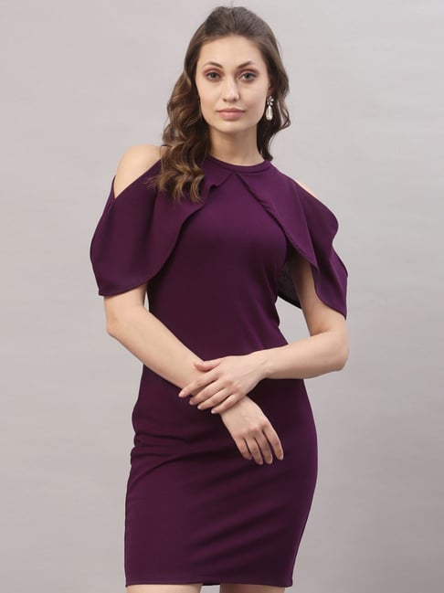 SELVIA Purple Bodycon Dress Price in India