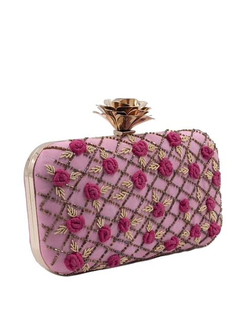 Buy Fuschia Pink Crystal Embellished Evening Clutch Bag LAST IN STOCK  Online in India - Etsy