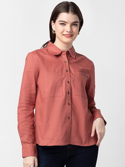 Spykar Rust Cotton Shirt-picture-48
