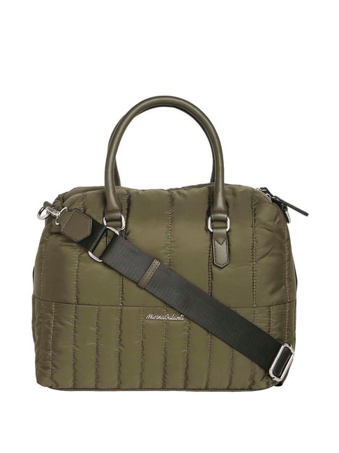 Marina Galanti Olive Quilted Medium Bowler Bag