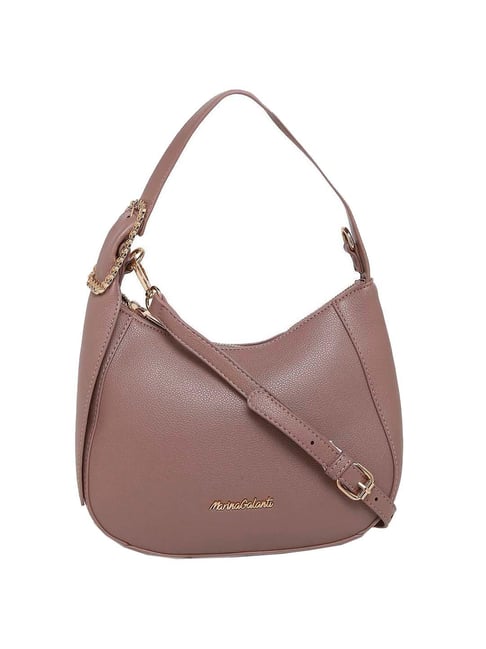 Marina Galanti Pink Solid Medium Hobo Handbag