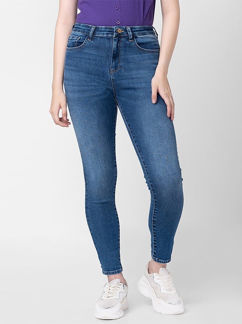 Spykar Blue Cotton High Rise Jeans-picture-39