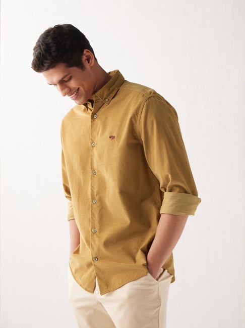 ANDAMEN Mustard Regular Fit Shirt