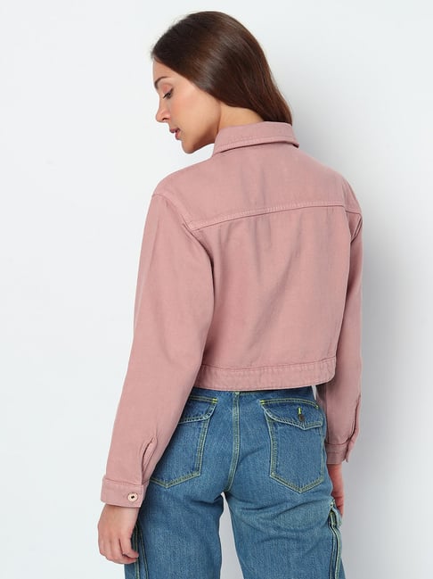 Dusty pink shop denim jacket