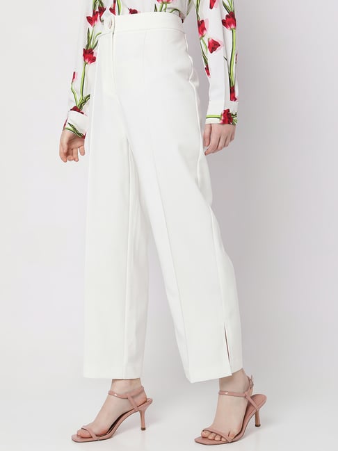 Cropped trousers  White  Ladies  HM IN