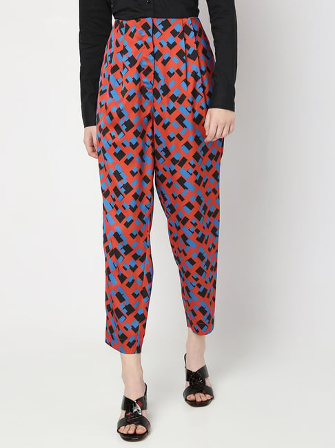Black Coated Animal Print Trousers | TALLY WEiJL Netherlands